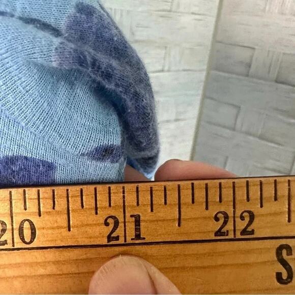 J Jill pima scoop neck elbow sleeve Tee Shirt tunic floral soft casual normcore - Picture 8 of 9